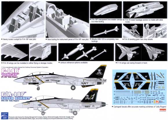 F/A-18F & F-14B VFA-103 ジョリーロジャース プラモデル (ドラゴン 1/144 ウォーバーズ （プラキット） No.4591) 商品画像_2