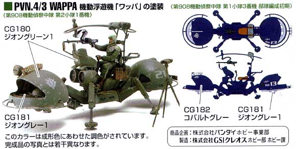 機動浮遊機ワッパ用カラーセット 塗料 (GSIクレオス ガンダムカラー No.CS941) 商品画像_2