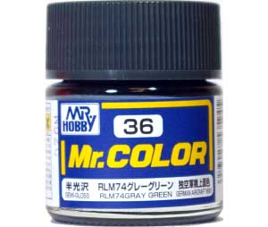 RLM74 グレーグリーン (半光沢） (C-36） 塗料 (GSIクレオス Mr.カラー No.C-036) 商品画像