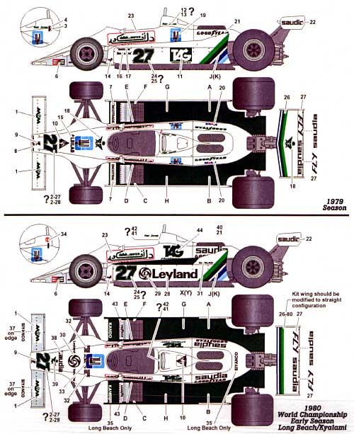 ウイリアムズ FW07 1979/1980 デカール (スタジオ27 F-1 オリジナルデカール No.DC575C) 商品画像_2