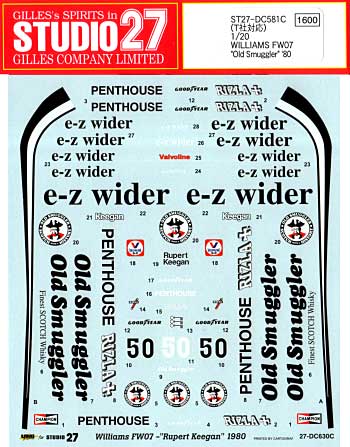 ウイリアムズ FW07 Old Smuggler 1980 デカール (スタジオ27 F-1 オリジナルデカール No.DC581C) 商品画像