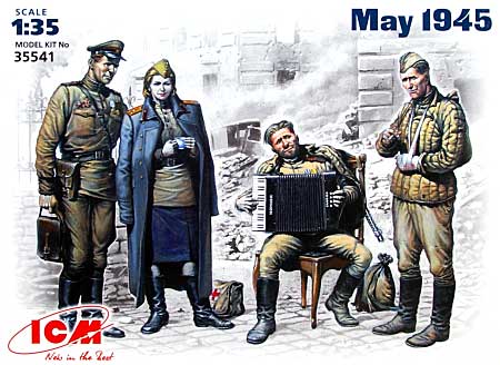 1945年5月 ソ連兵士4体セット (兵士3体+女性兵士1体） プラモデル (ICM 1/35 ミリタリービークル・フィギュア No.35541) 商品画像