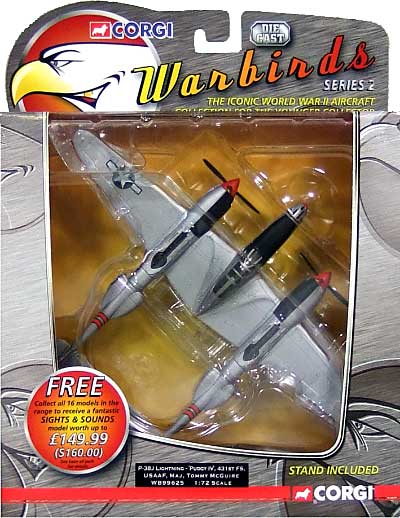 P-38J ライトニング PUDGY 4 431ST FS USAAF トミー・マクガイア中佐機 完成品 (コーギー コーギー ウォーバード （CORGI Warbirds） No.WB99625) 商品画像