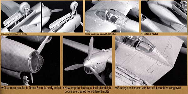P-38J ライトニング ドループスヌート プラモデル (ドラゴン 1/72 Golden Wings Series No.5030) 商品画像_2