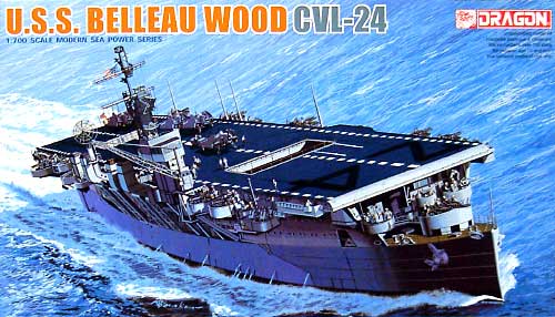 WW2 アメリカ海軍 航空母艦 USS ベロー・ウッド (CVL-24） プラモデル (ドラゴン 1/700 Modern Sea Power Series No.7058) 商品画像