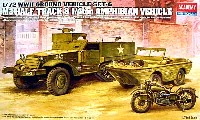 アカデミー 1/72 Scale Armor M3ハーフトラック & 1/4トン水陸両用車 & モーターバイク