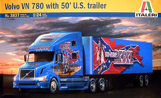 ボルボ VN780 & 50フィート U.S.トレーラー プラモデル (イタレリ 1/24 トラックシリーズ No.3837) 商品画像