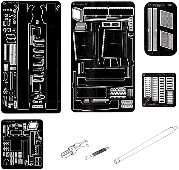 ドイツ Kpfw.39(t) AusfG用 改造パーツ エッチング (ライオンロア 1/35 ミリタリーモデル用エッチングパーツ No.LE35080) 商品画像_1
