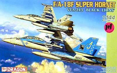 F/A-18F スーパーホーネット VFA-213 ブラックライオンズ (2機セット） プラモデル (ドラゴン 1/144 ウォーバーズ （プラキット） No.4597) 商品画像