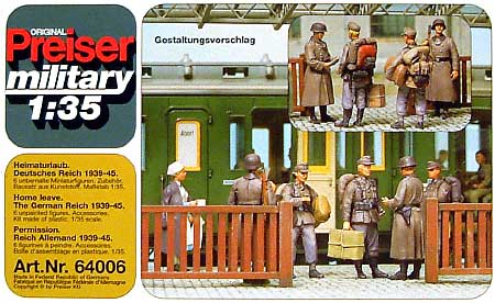 ドイツ陸軍歩兵 5体 + 従軍看護婦 ホームカミング プラモデル (プライザー 1/35 精密プラ製フィギュア No.64006) 商品画像