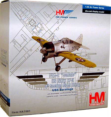 F2A-2 バッファロー アメリカ海軍 VF-3 (USS サラトガ） 完成品 (ホビーマスター 1/48 エアパワー シリーズ （レシプロ） No.HA7001) 商品画像