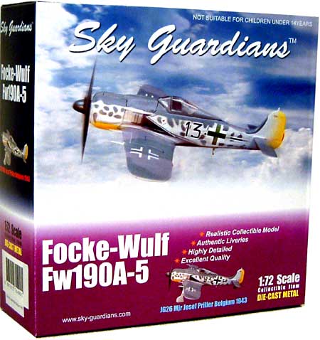 フォッケウルフ Fw190A-5 JG26 Mjr Josef Priller Belgium 1943年 完成品 (ウイッティ・ウイングス 1/72 スカイ ガーディアン シリーズ （レシプロ機） No.74490) 商品画像