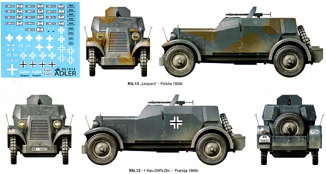 ドイツ Kfz.13 アドラー 4輪装甲車 1939年 プラモデル (RPM 1/72 ミリタリー No.72312) 商品画像_1