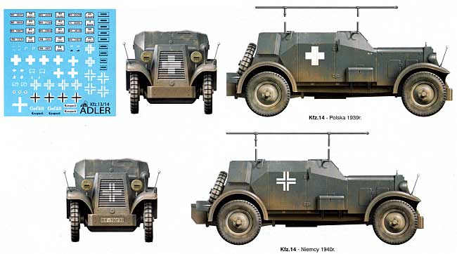 ドイツ Kfz.14 アドラー 4輪装甲無線車 1939年 プラモデル (RPM 1/72 ミリタリー No.72313) 商品画像_1