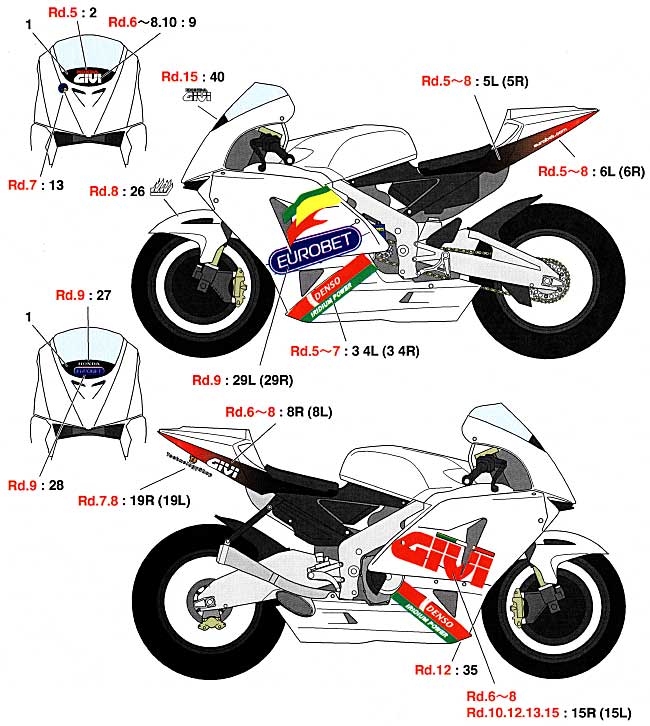 ホンダ LCR RC211V Moto GP 2006 サイドカウルデカール デカール (スタジオ27 バイク オリジナルデカール No.DC748C) 商品画像_1