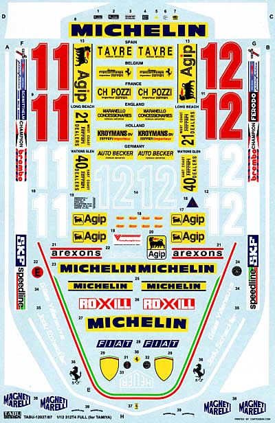 フェラーリ 312T4用 フルスポンサーデカール デカール (タブデザイン 1/12 デカール No.TABU-12027) 商品画像