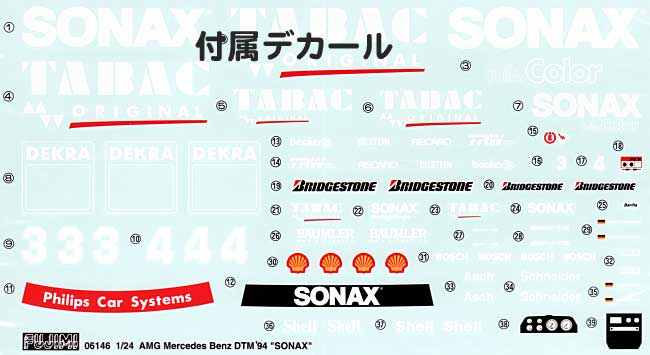 AMG メルセデスベンツ Cクラス 1994年 DTM SONAX/TABAC プラモデル (フジミ 1/24 ツーリングカー シリーズ No.002) 商品画像_1