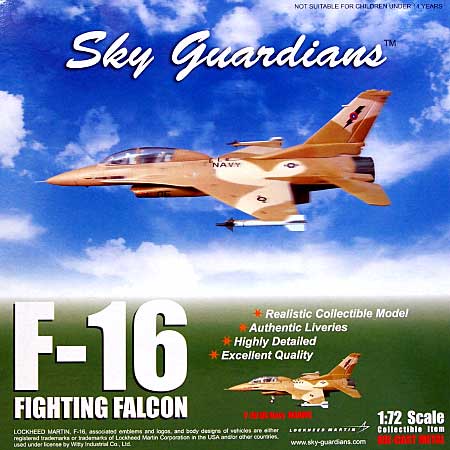 F-16B ファイティングファルコン アメリカ海軍 攻撃航空戦センター 完成品 (ウイッティ・ウイングス 1/72 スカイ ガーディアン シリーズ （現用機） No.74116) 商品画像