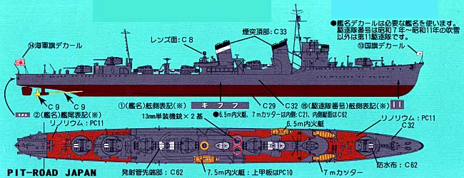日本海軍 特型駆逐艦 1型 吹雪 プラモデル (ピットロード 1/700 スカイウェーブ W シリーズ No.W106) 商品画像_1