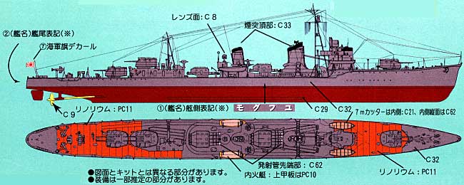 日本海軍 夕雲型駆逐艦 夕雲 (フルハル仕様） プラモデル (ピットロード 1/700 スカイウェーブ W シリーズ No.W108) 商品画像_1