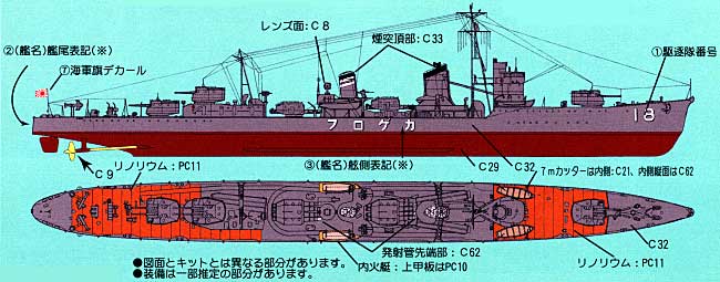 日本海軍 陽炎型駆逐艦 陽炎 (フルハル仕様） プラモデル (ピットロード 1/700 スカイウェーブ W シリーズ No.W109) 商品画像_1