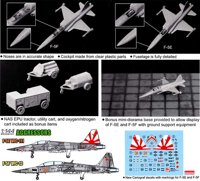 F-5E タイガー 2 & F-5F タイガー2 (2機セット） プラモデル (ドラゴン 1/144 ウォーバーズ （プラキット） No.4604) 商品画像_1