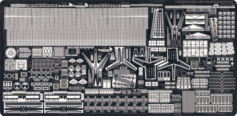 WW2 米海軍 巡洋艦 / 駆逐艦用 エッチングパーツ エッチング (ゴールドメダルモデル 1/700 艦船用エッチングパーツシリーズ No.PE-045) 商品画像_1