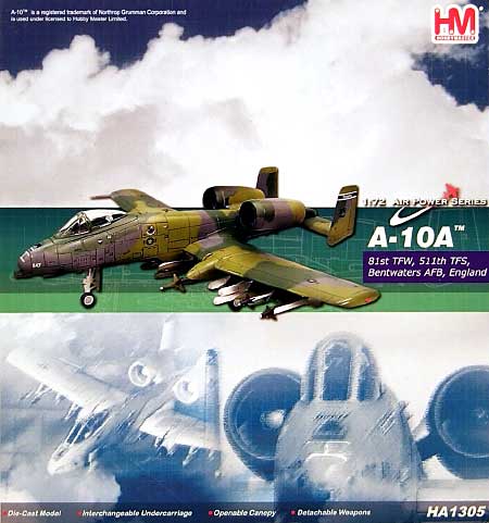 A-10A サンダーボルト 2 イングランド 完成品 (ホビーマスター 1/72 エアパワー シリーズ （ジェット） No.HA1305) 商品画像