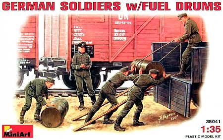 ドイツ兵 w/ドラム缶 セット プラモデル (ミニアート 1/35 WW2 ミリタリーミニチュア No.35041) 商品画像