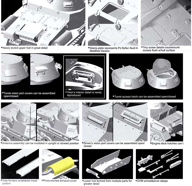 ドイツ 1号戦車 Ausf.A 改修型 w/インテリア (Pz.Kpfw.1 Ausf.A） プラモデル (ドラゴン 1/35 '39-'45 Series No.6356) 商品画像_1