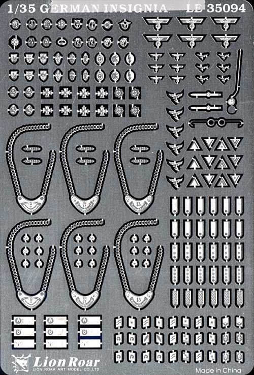 WW2 ドイツ兵 徽章セット エッチング (ライオンロア 1/35 ミリタリーモデル用エッチングパーツ No.LE35094) 商品画像_1