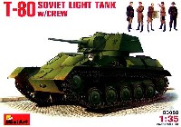 ミニアート 1/35 WW2 ミリタリーミニチュア T-80 ソビエト軽戦車 フィギュア5体付き
