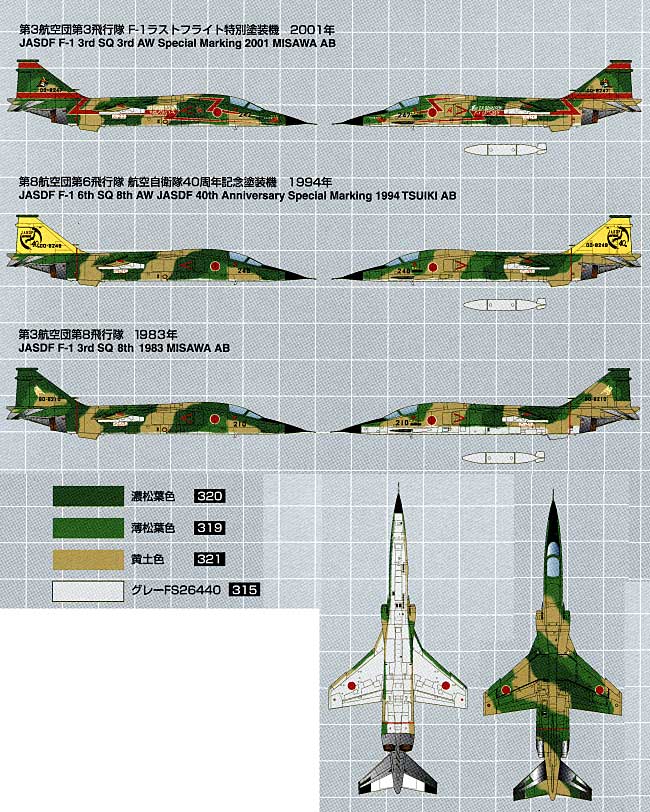 航空自衛隊 F-1 スペシャルマーキング機 (2機セット） プラモデル (プラッツ 1/144 自衛隊機シリーズ No.PF-013) 商品画像_1