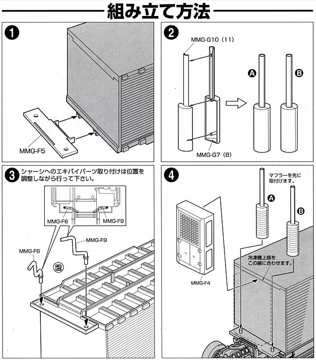 大型カーゴ用 冷凍機 & 煙突マフラー プラモデル (アオシマ 1/32 デコトラアートアップパーツ No.030) 商品画像_2