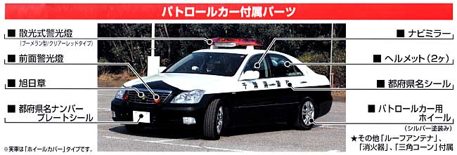 GRS182 クラウン パトロールカー 交通取り締り車両 (ボディツートン塗装済） プラモデル (アオシマ 1/24 塗装済みパトロールカー シリーズ No.003) 商品画像_1