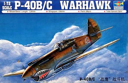 P-40 B/C ウォーホーク プラモデル (トランペッター 1/72 エアクラフトシリーズ No.01632) 商品画像