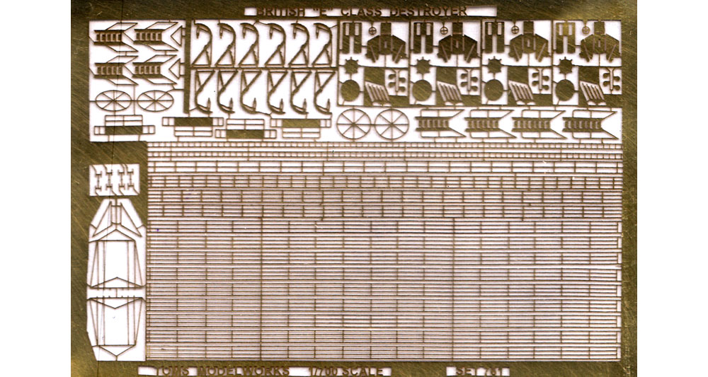 WW2 イギリス海軍 E級駆逐艦用 エッチングパーツ エッチング (トムスモデル 1/700 艦船用エッチングパーツシリーズ No.PE304) 商品画像_1