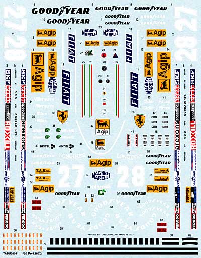 フェラーリ 126C2 フルスポンサーデカール デカール (タブデザイン 1/20 オリジナルデカール No.TABU-20041) 商品画像