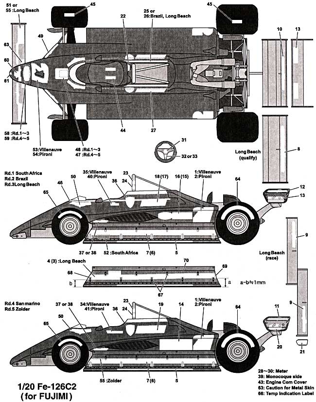 フェラーリ 126C2 フルスポンサーデカール デカール (タブデザイン 1/20 オリジナルデカール No.TABU-20041) 商品画像_1
