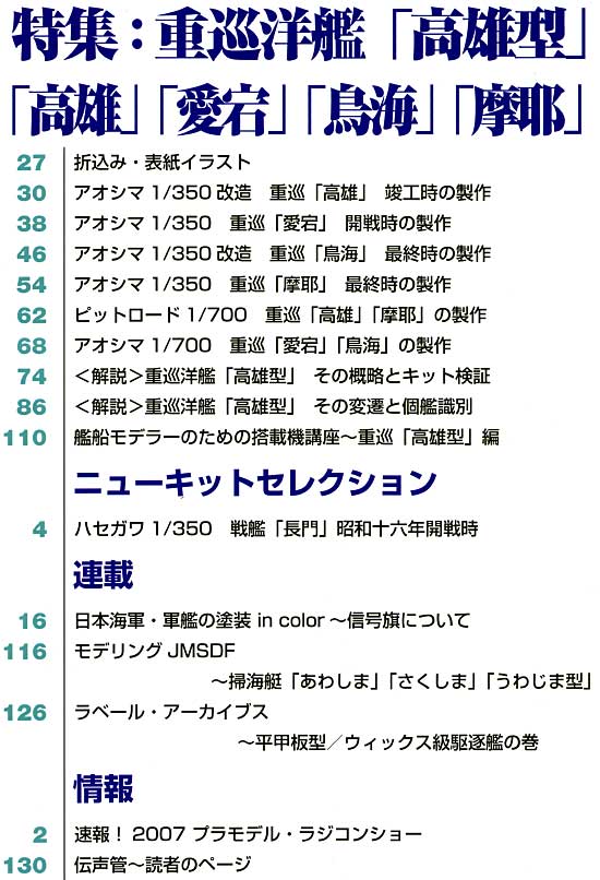 艦船模型スペシャル No.26 重巡洋艦 高雄型 (高雄・愛宕・鳥海・摩耶） 本 (モデルアート 艦船模型スペシャル No.026) 商品画像_1