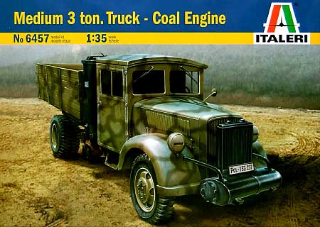 3トン 中型トラック 木炭エンジン仕様 プラモデル (イタレリ 1/35 ミリタリーシリーズ No.6457) 商品画像