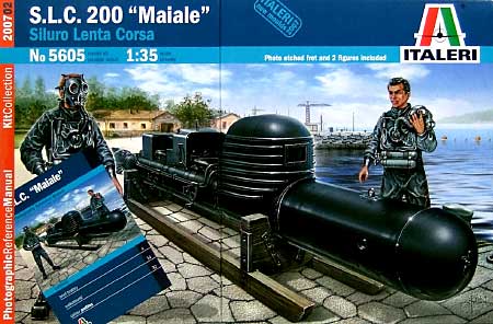 イタリア海軍 特殊潜航艇 S.L.C.200 マイアーレ (資料写真集付） プラモデル (イタレリ 1/35 艦船モデルシリーズ No.5605) 商品画像