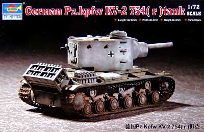 ドイツ軍 KV-2 重戦車改 プラモデル (トランペッター 1/72 AFVシリーズ No.07266) 商品画像