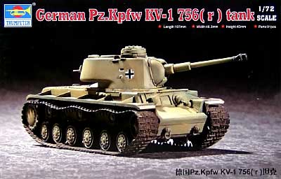 ドイツ軍 KV-1 重戦車改 プラモデル (トランペッター 1/72　ミニＡＦＶシリーズ No.07265) 商品画像