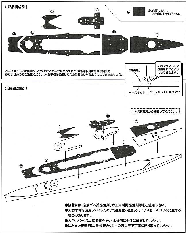 巡洋戦艦 レパルス用 木製甲板セット (1/700スケール） 甲板シート (新撰組 マイスタークロニクル パーツ No.MCP010) 商品画像_2