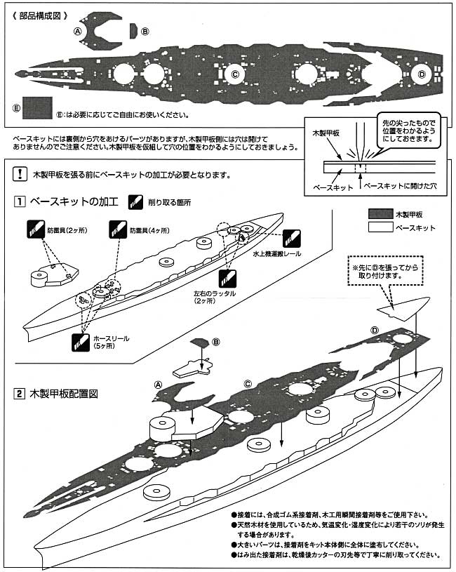 戦艦 山城用 木製甲板セット (1/700スケール） 木製甲板シート (新撰組 マイスタークロニクル パーツ No.MCP009) 商品画像_2