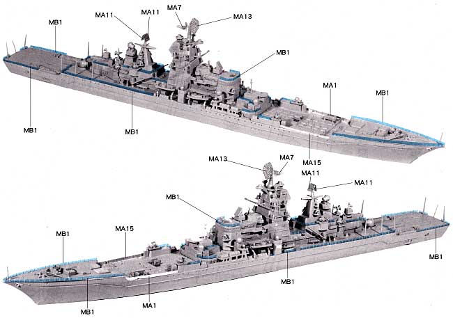 ロシア海軍原子力ミサイル巡洋艦 ピョートル ヴェリキー 3in1 (プレミアムエディション） プラモデル (ドラゴン 1/700 Modern Sea Power Series No.7074) 商品画像_1