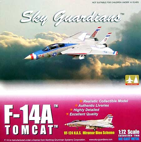 F-14A トムキャット VF-124 N.A.S. ミラマー海軍航空基地 完成品 (ウイッティ・ウイングス 1/72 スカイ ガーディアン シリーズ （現用機） No.74104) 商品画像