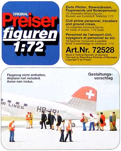一般乗客とパイロット (18体） プラモデル (プライザー 1/72 精密プラ製フィギュア No.72528) 商品画像