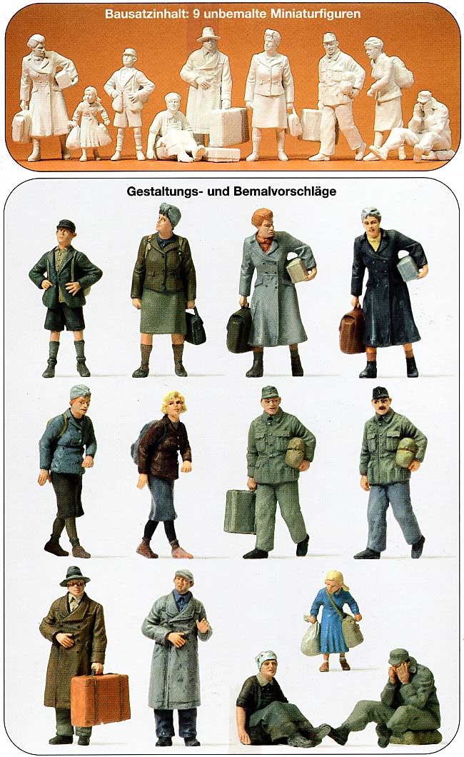 終戦直後の避難民と兵士 (9体） プラモデル (プライザー 1/35 精密プラ製フィギュア No.64014) 商品画像_1